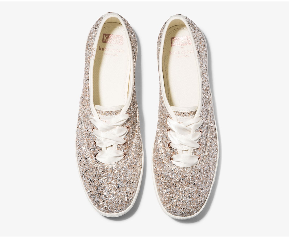 Tenis Keds Mujer Rosas Dorados - Kate Spade New York Champion Glitter - 2795-OCIPT